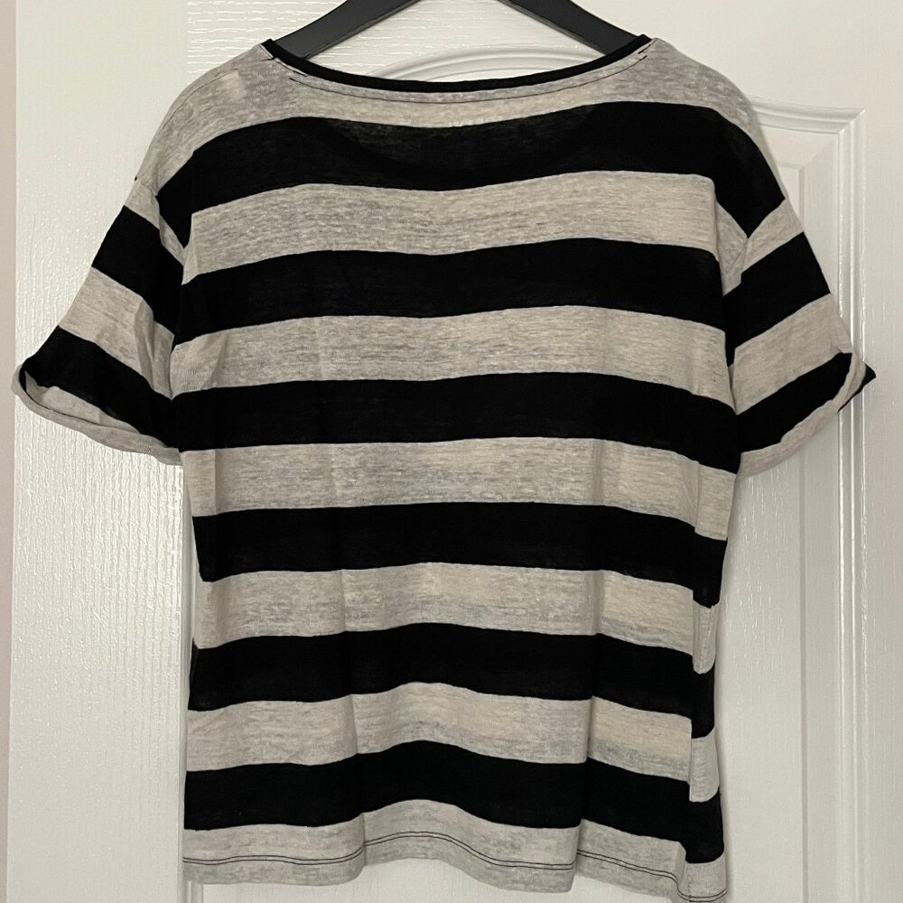 J.Crew Linen Roll Cuff Tee in Stripe - Picture 7 of 7